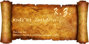 Knöbl Zoltán névjegykártya
